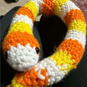 Crochet toy snake. Candy corn snake. Corn snake. Crochet toy. Crochet gift.